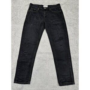 One X One‎ Teaspoon Jeans Womens 27 Black Awesome Baggies Mid Rise Distressed